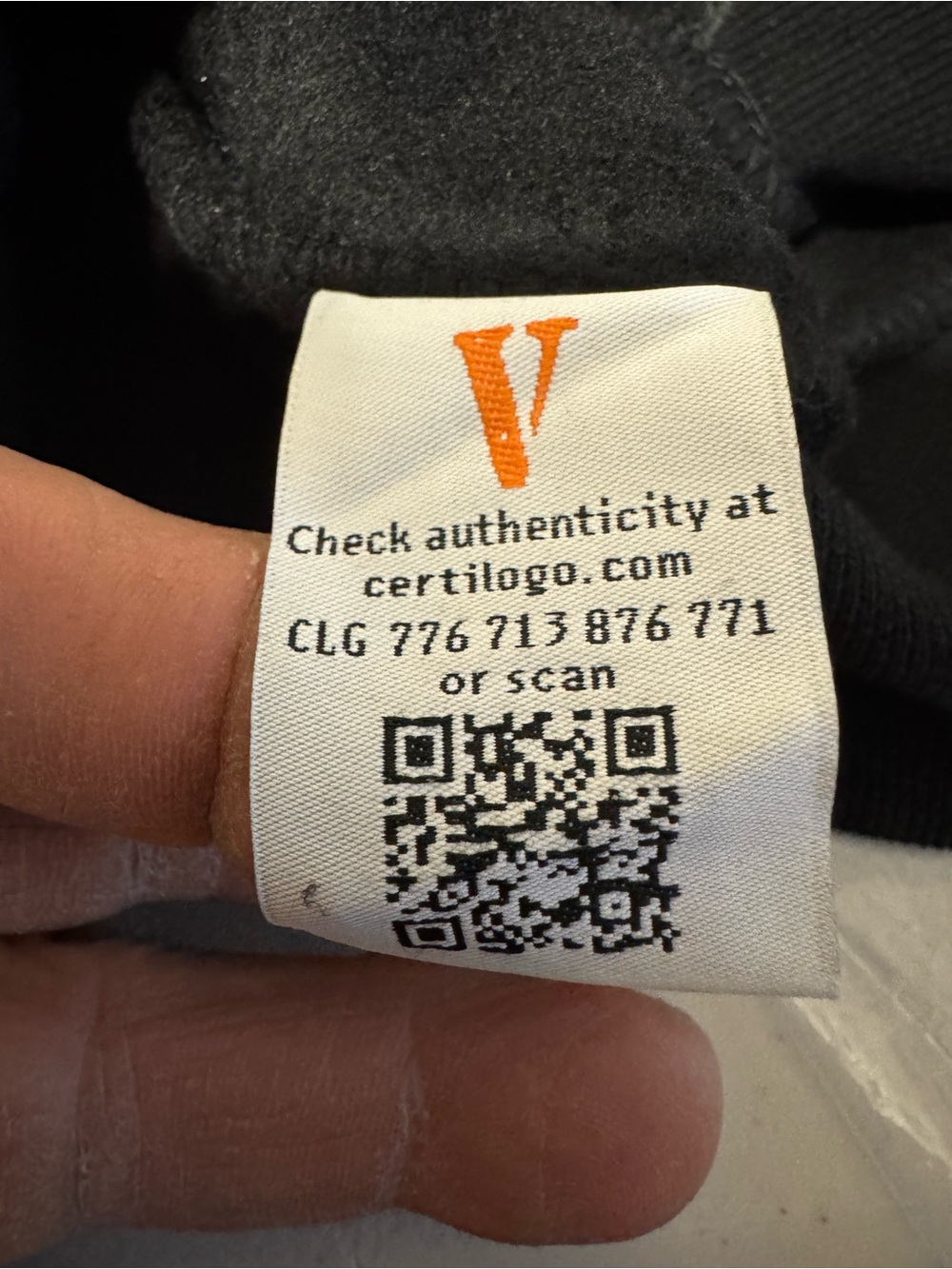 Vlone White Tag Sweatshirt Label - Orange V